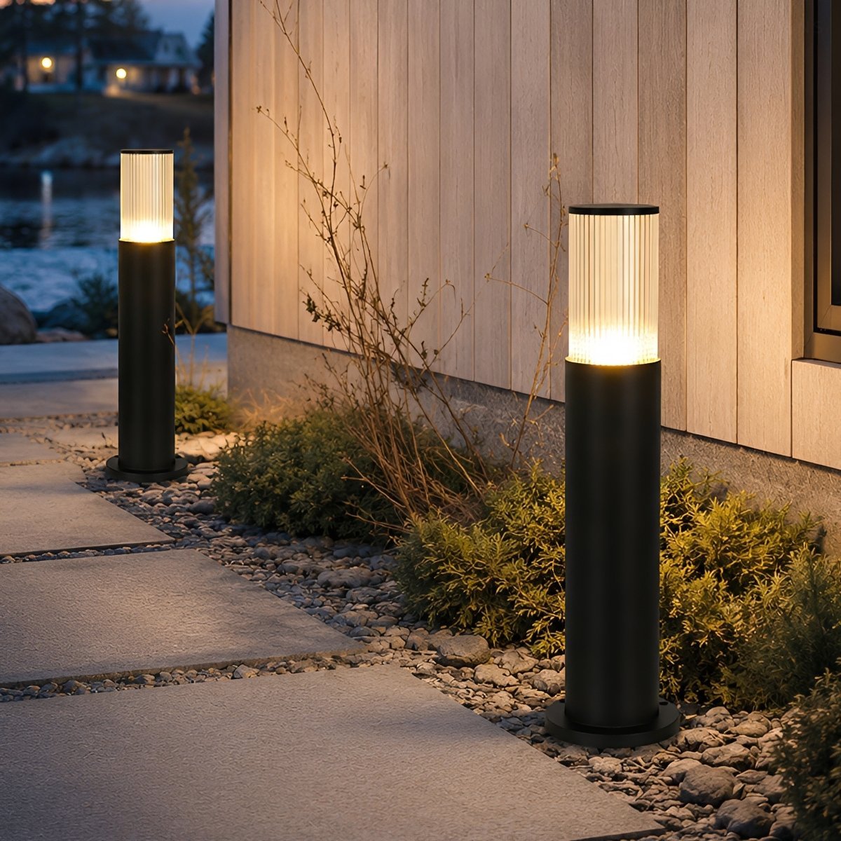 Modern Waterproof Cylinder LED Outdoor Bollard Light - Pulens
