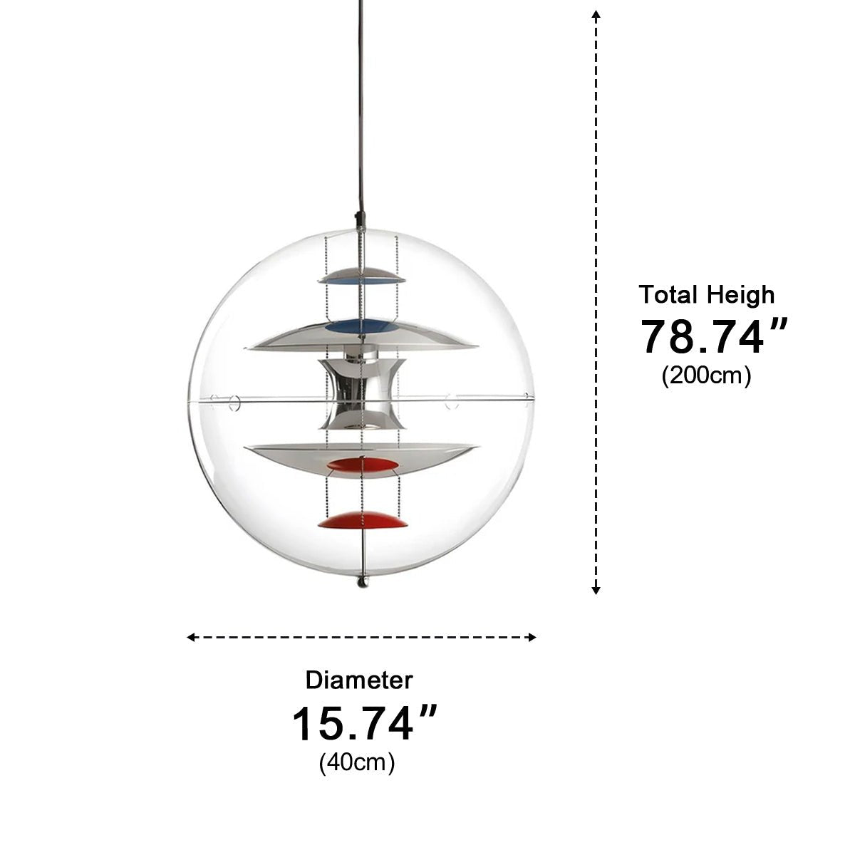 Dimmable Modern Orb Globe Pendant Light - Pulens