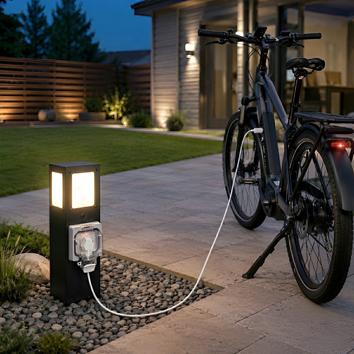 Waterproof Outdoor Pathway Light with GFCI Outlet - Pulens