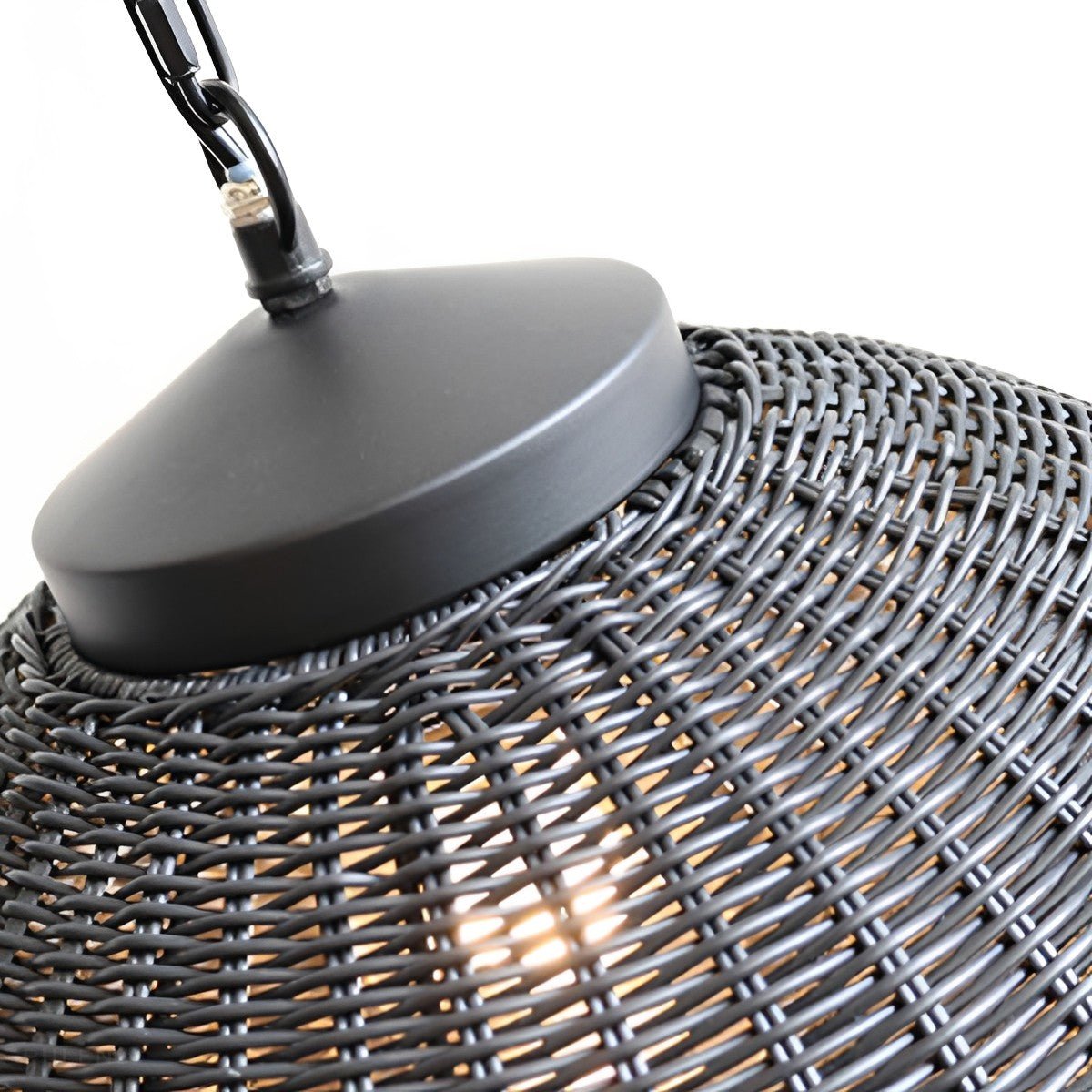 Dimmable Woven Rattan Globe Outdoor Pendant Light - Pulens
