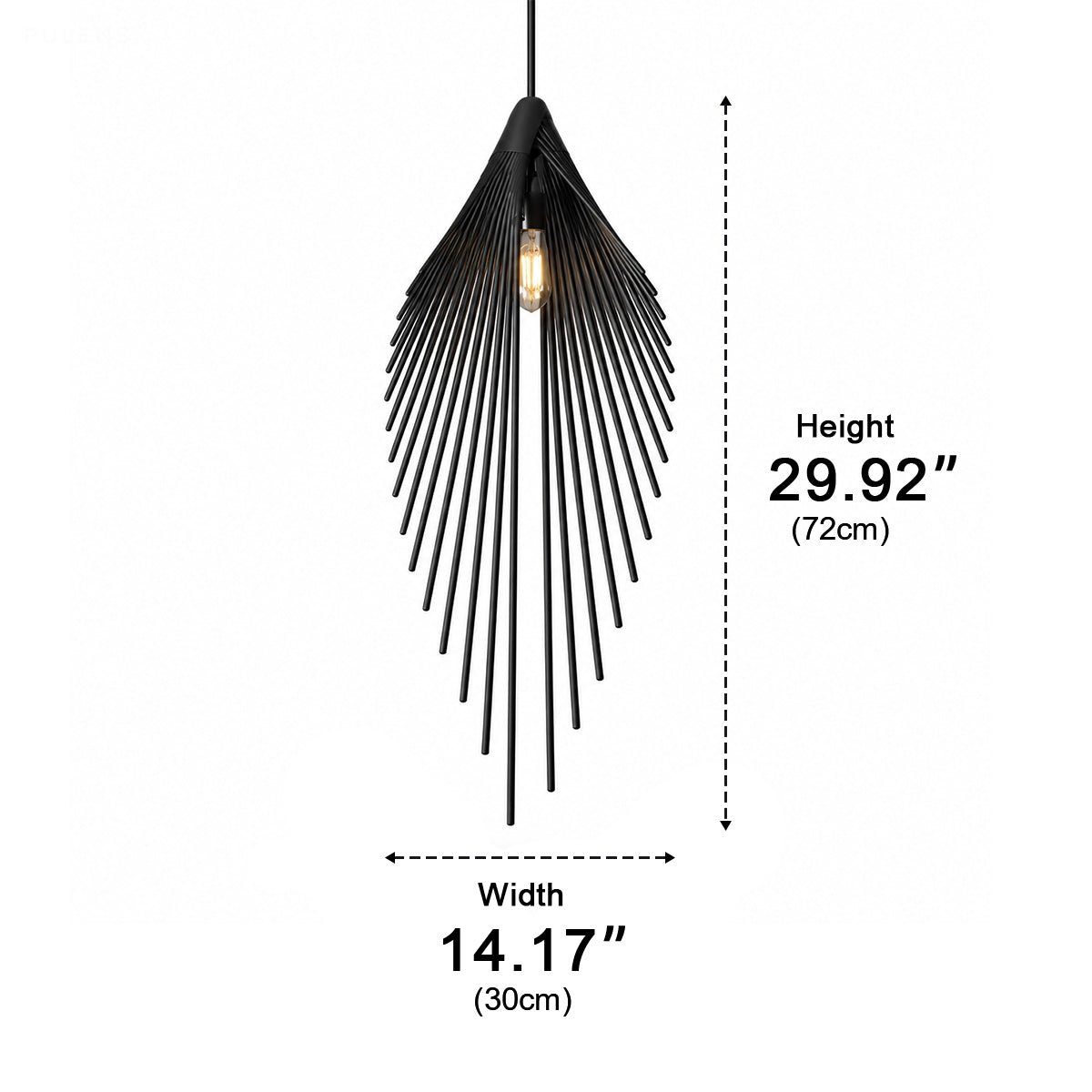 Modern Luxury Feather Inspired Sculptural LED Pendant Light Art Decor - Pulens