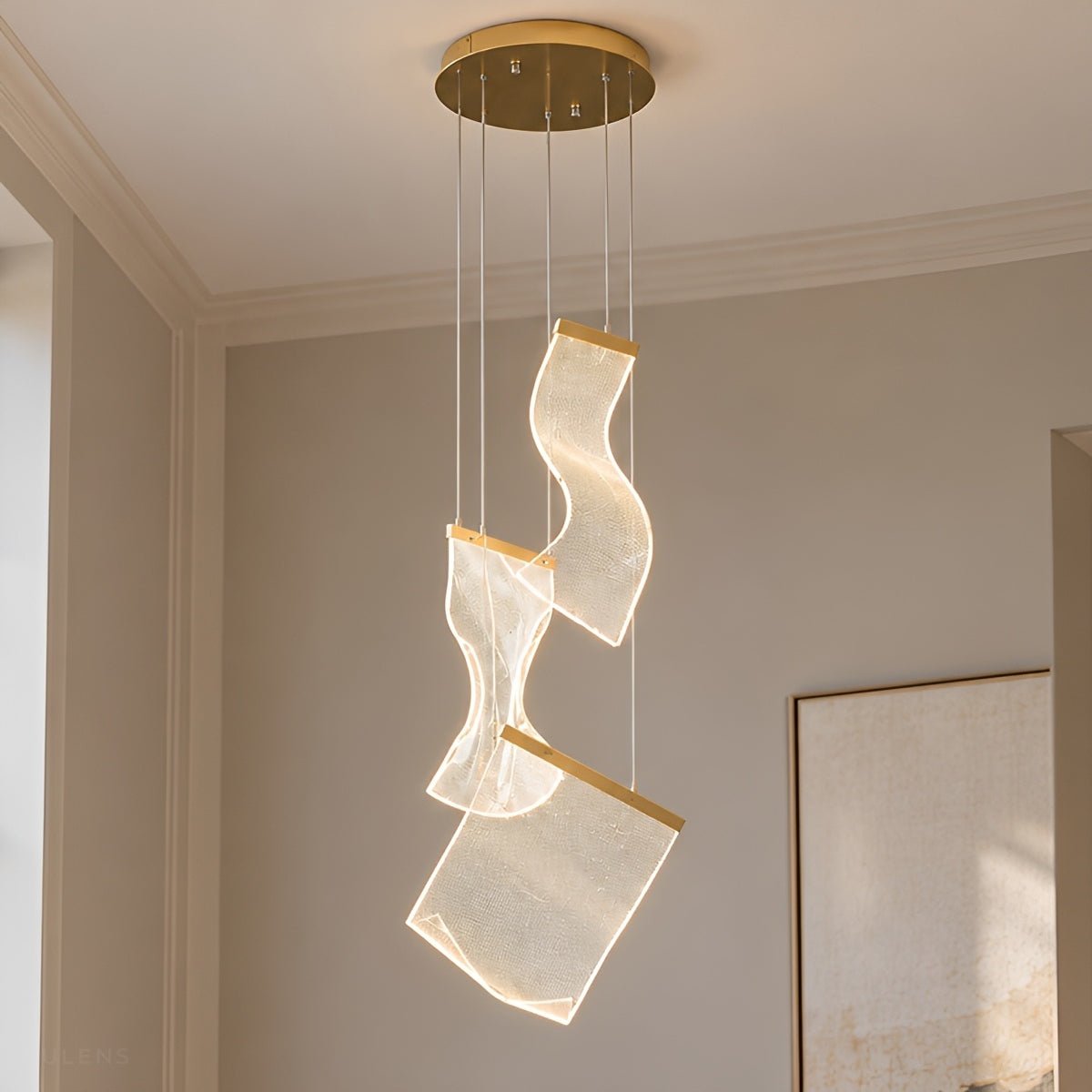 Modern Luxury Sculptural Staircase LED Chandelier - Pulens