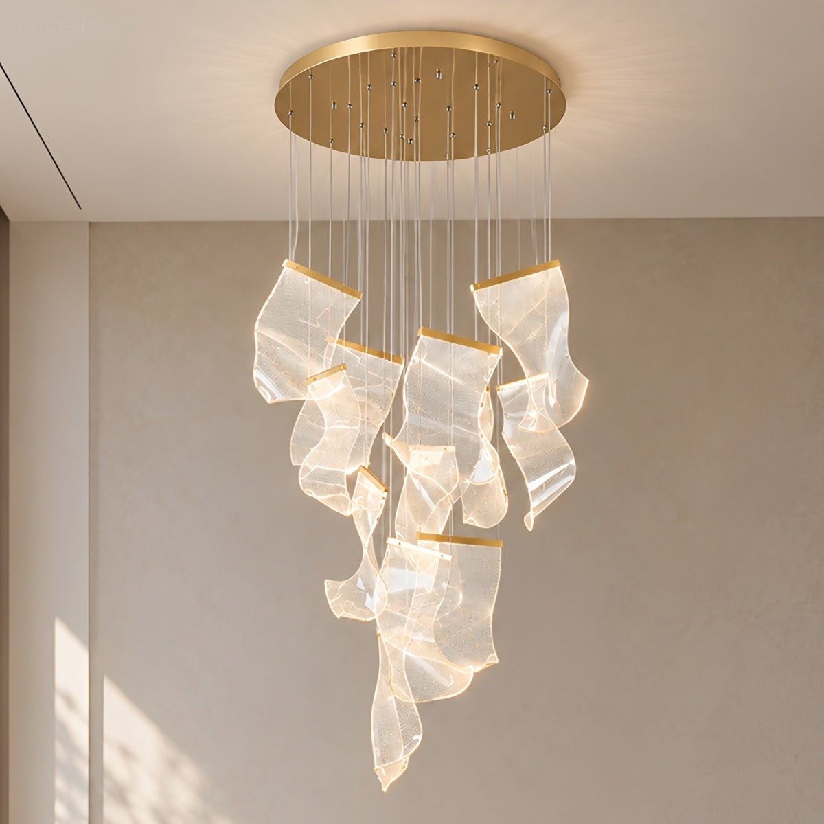 Modern Luxury Sculptural Staircase LED Chandelier - Pulens