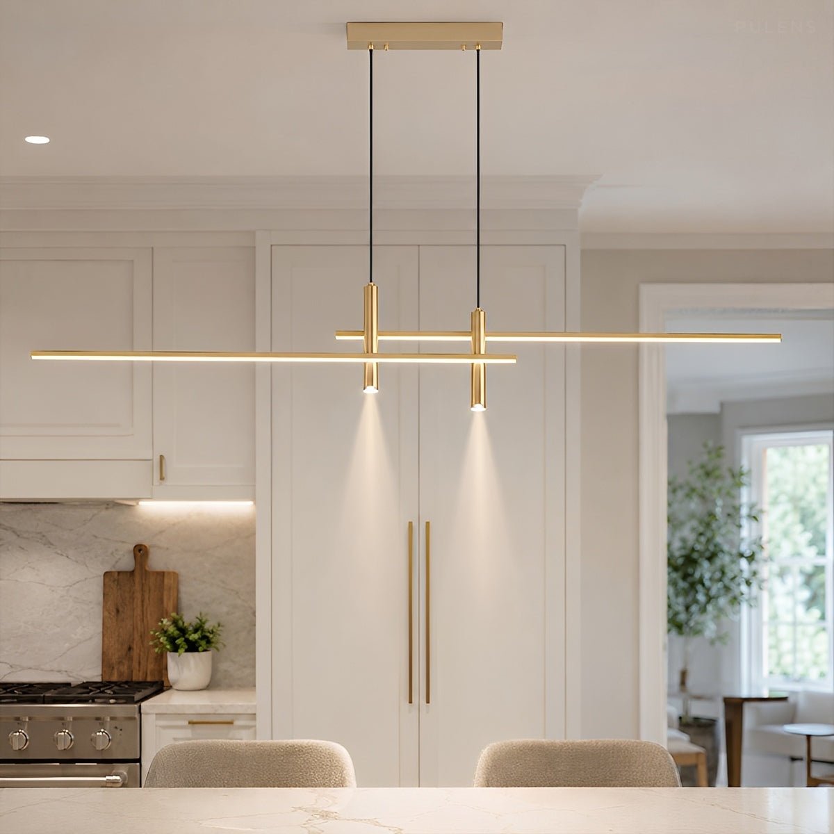 Modern Minimalist Dimmable LED Linear Pendant Light - Pulens