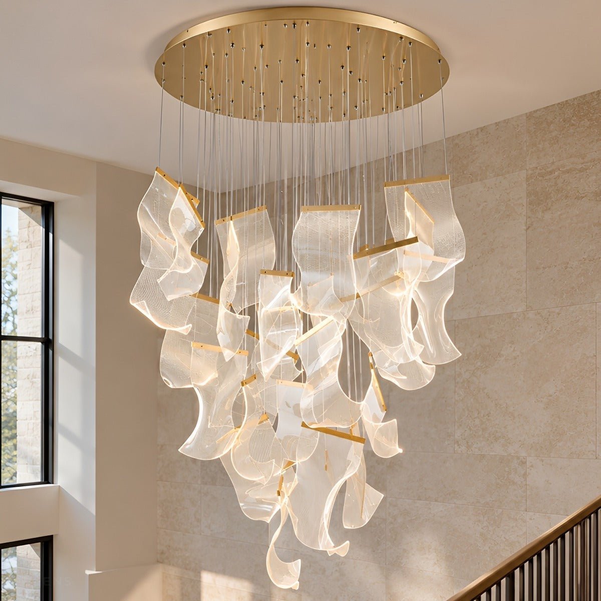 Modern Luxury Sculptural Staircase LED Chandelier - Pulens