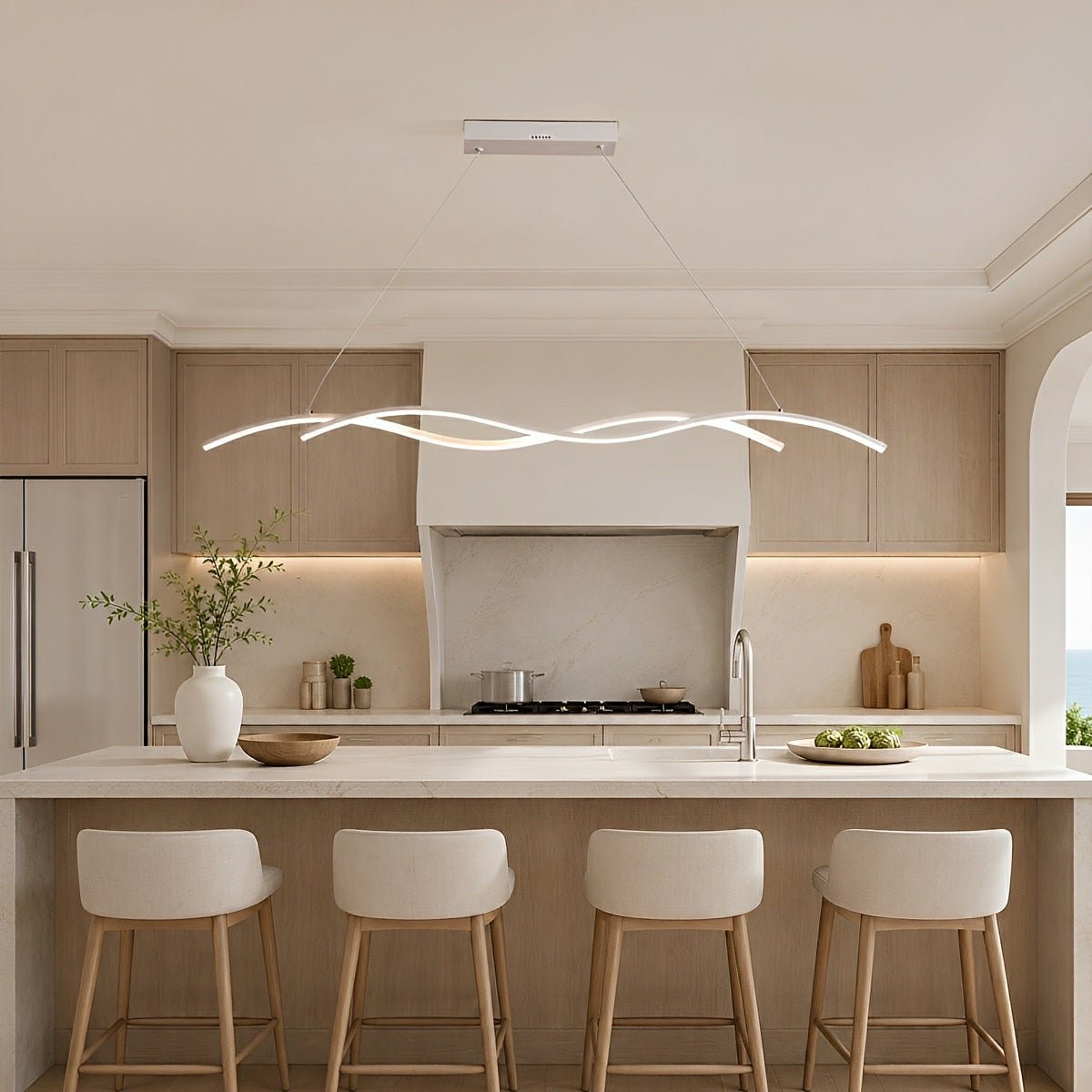 Dimmable Modern Double Wave LED Pendant Light - Pulens