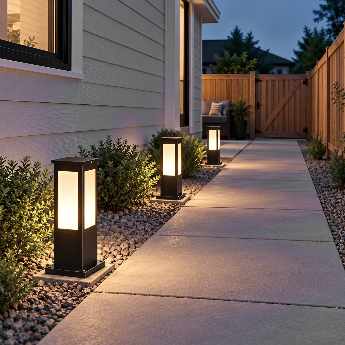 Dimmable Modern Outdoor Bollard Path Light - Pulens