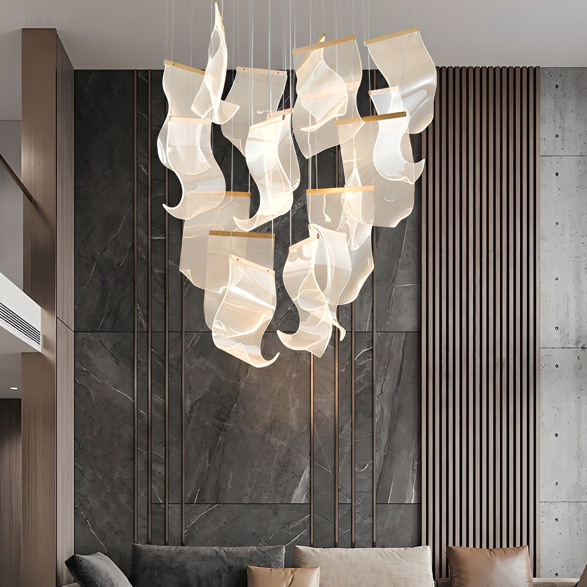 Modern Luxury Sculptural Staircase LED Chandelier - Pulens
