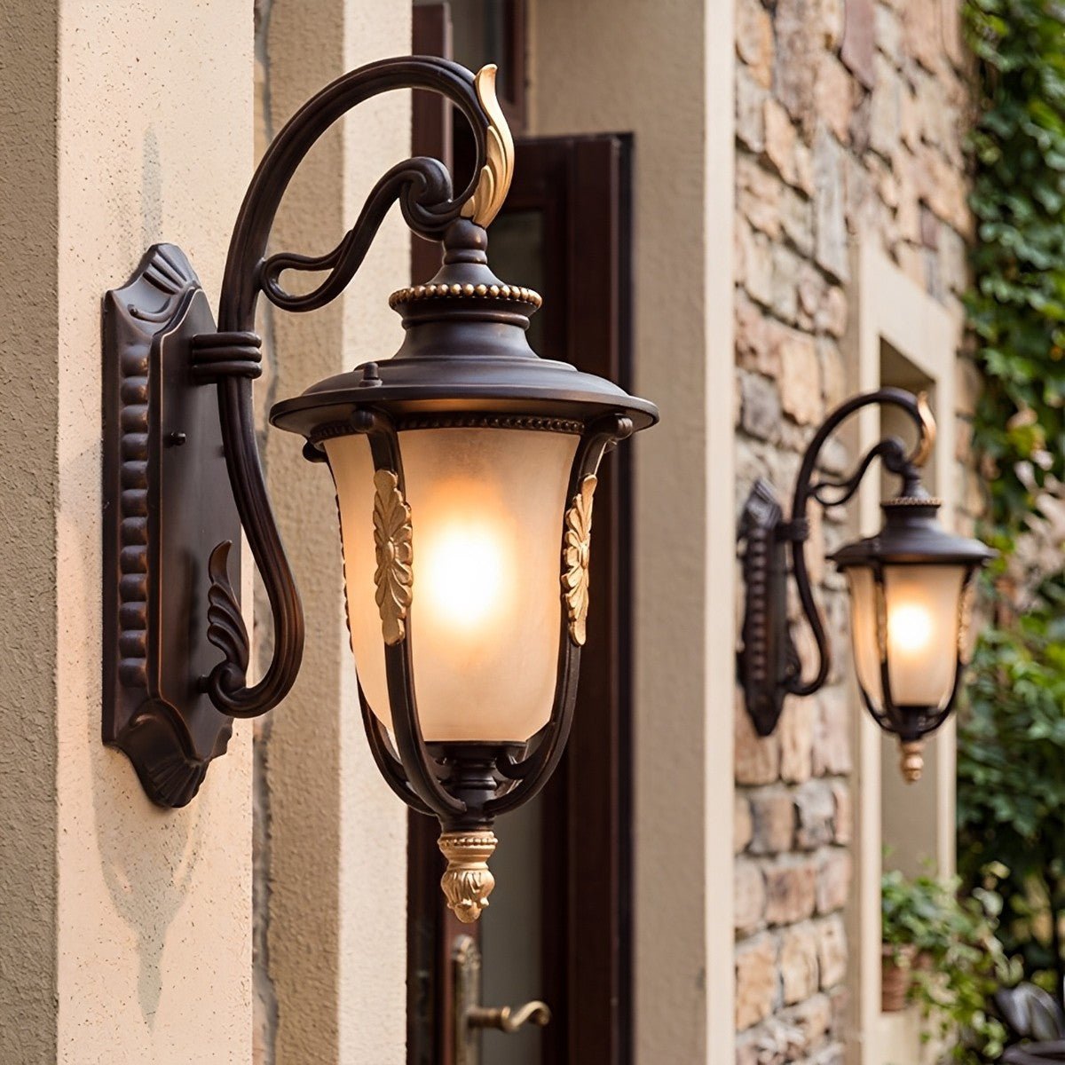 Dimmable Shepherd Hook Coach Outdoor Wall Light - Pulens