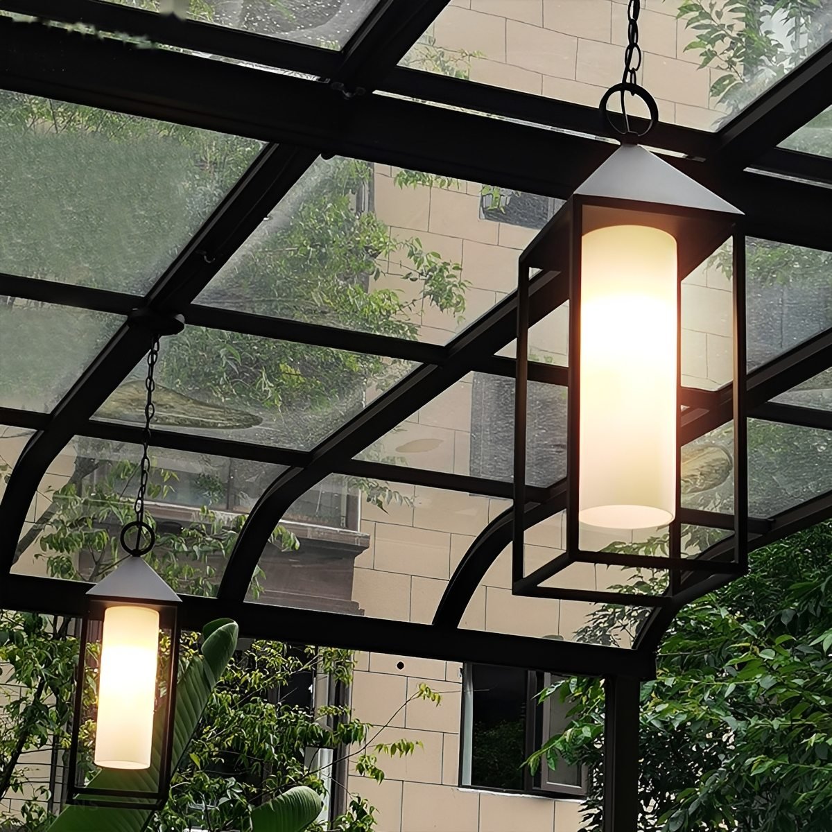 Dimmable Box Frame Outdoor Pendant Light - Pulens