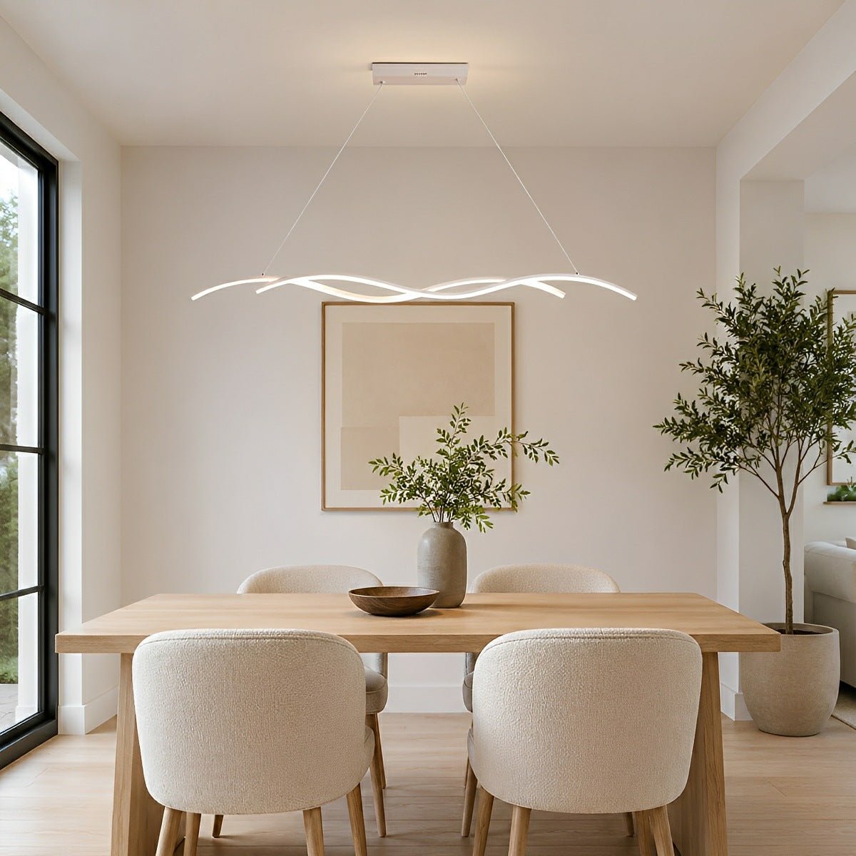Dimmable Modern Double Wave LED Pendant Light - Pulens