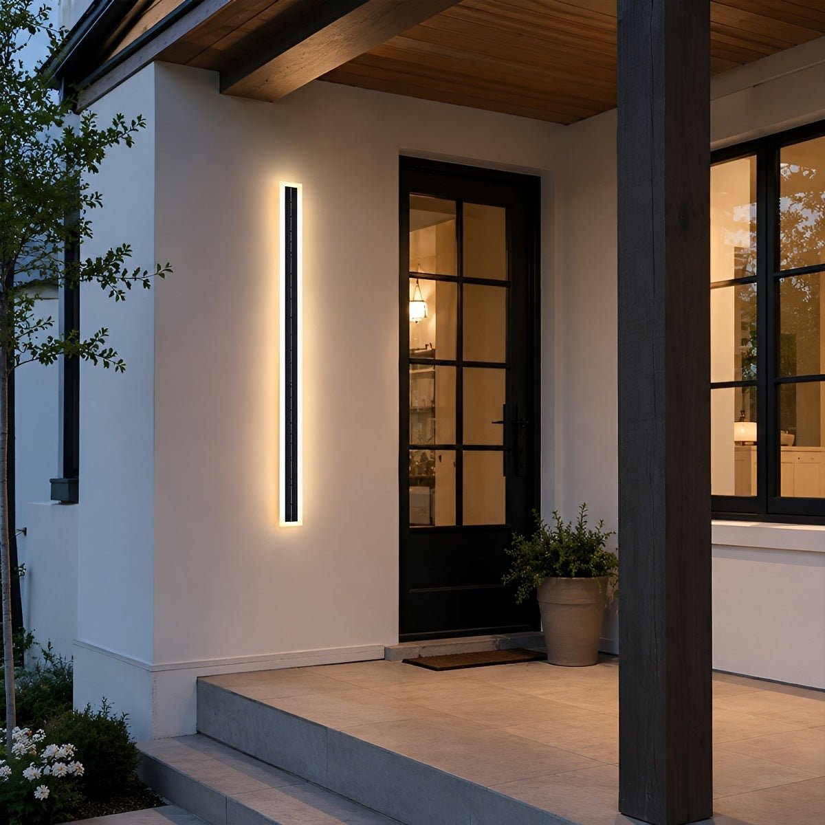 Modern Solar Waterproof Linear LED Outdoor Wall Light - Pulens