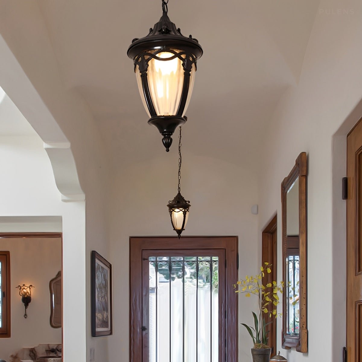 Dimmable Classic Coach Outdoor Pendant Light - Pulens