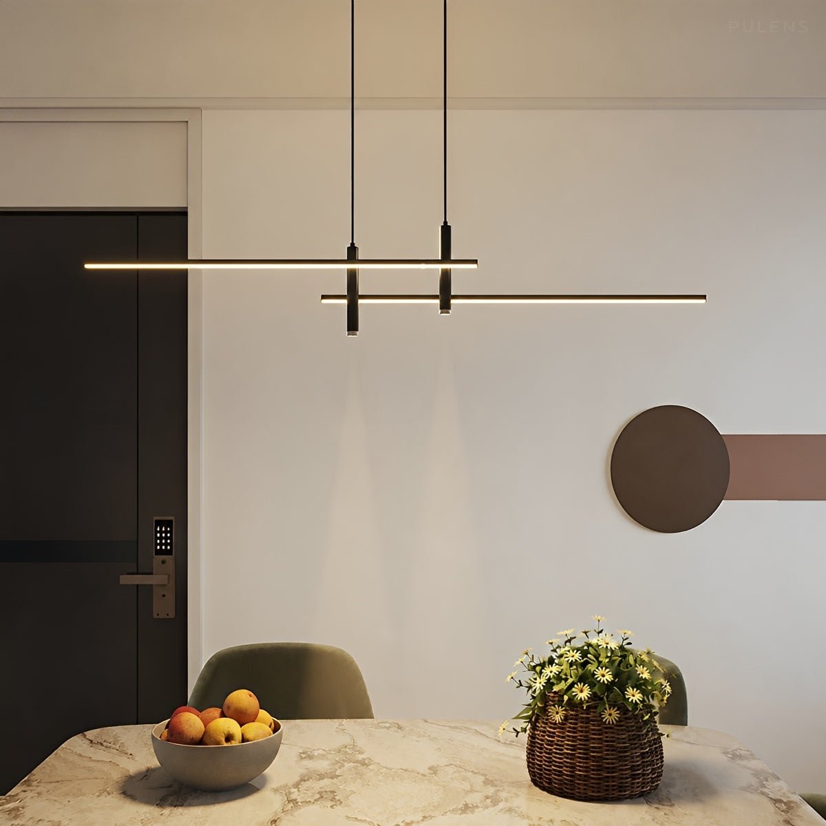 Modern Minimalist Dimmable LED Linear Pendant Light - Pulens