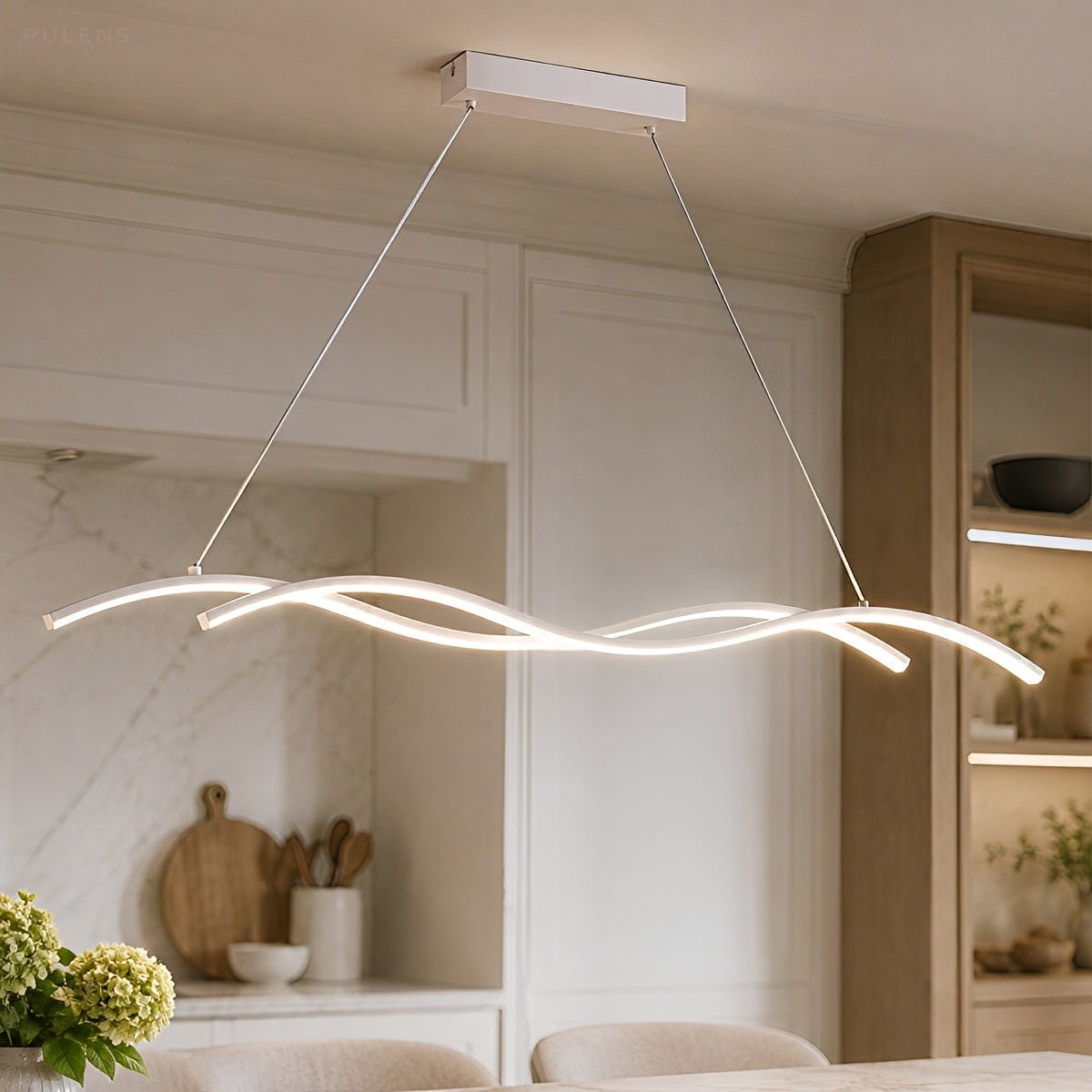 Dimmable Modern Double Wave LED Pendant Light - Pulens