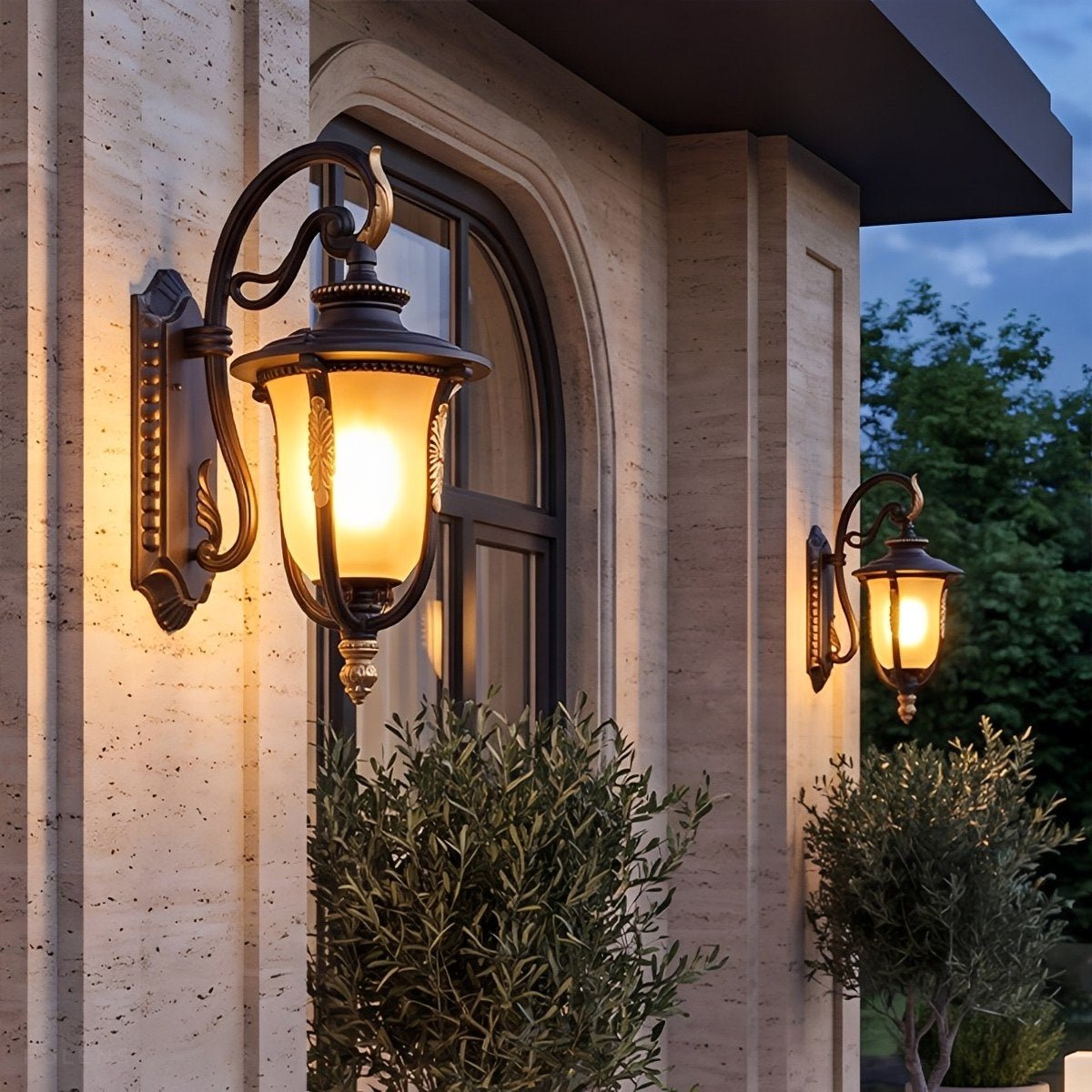 Dimmable Shepherd Hook Coach Outdoor Wall Light - Pulens