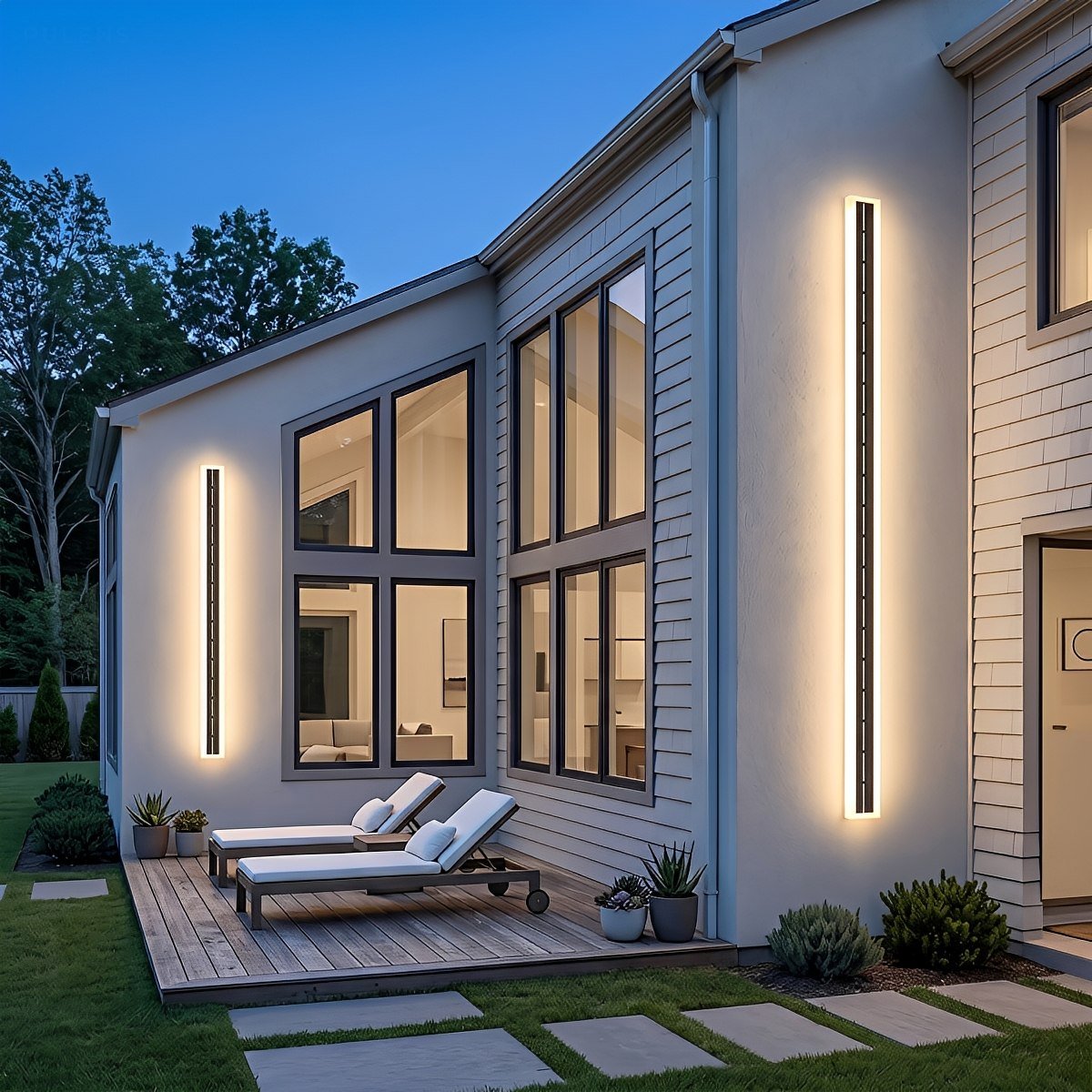 Modern Solar Waterproof Linear LED Outdoor Wall Light - Pulens