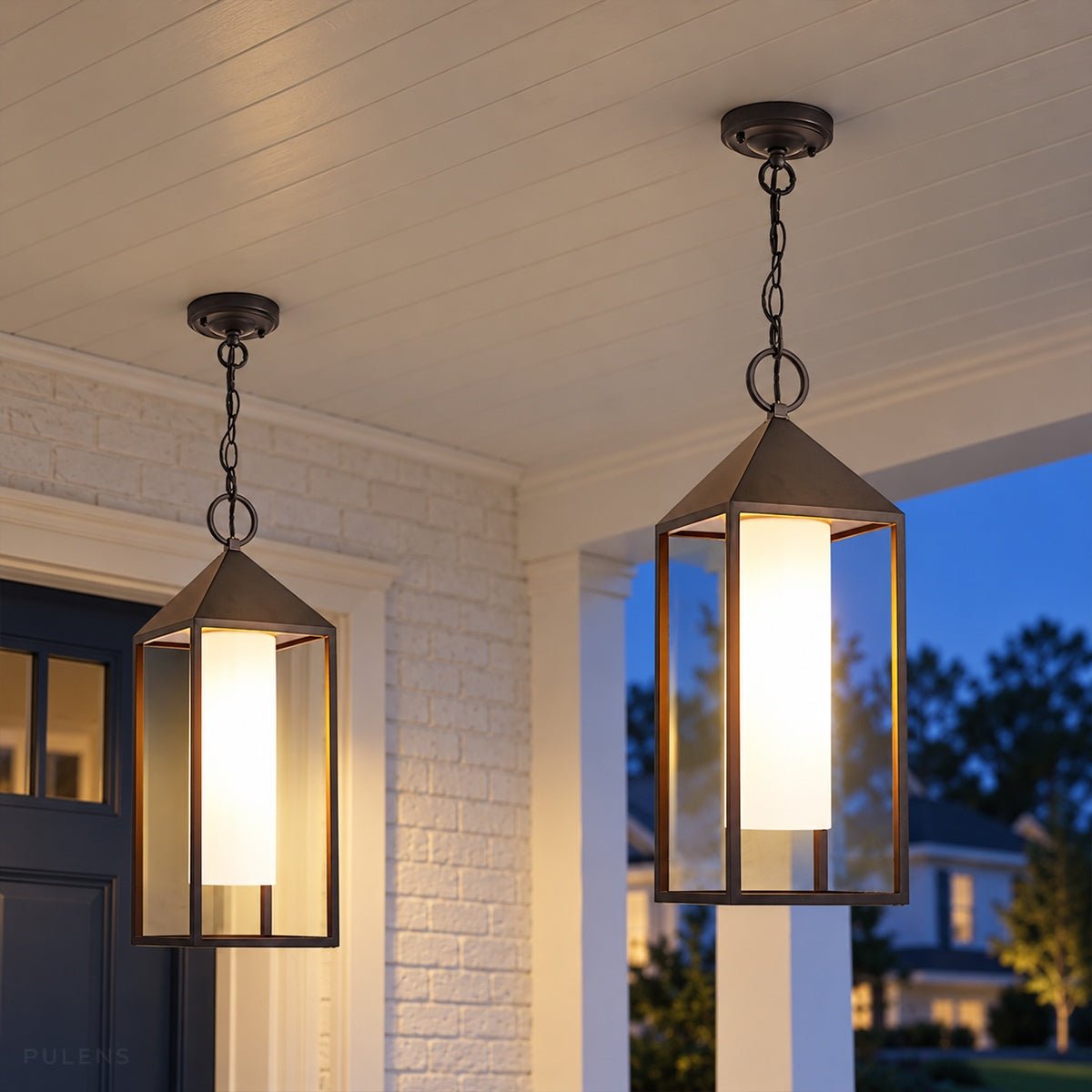 Dimmable Box Frame Outdoor Pendant Light - Pulens