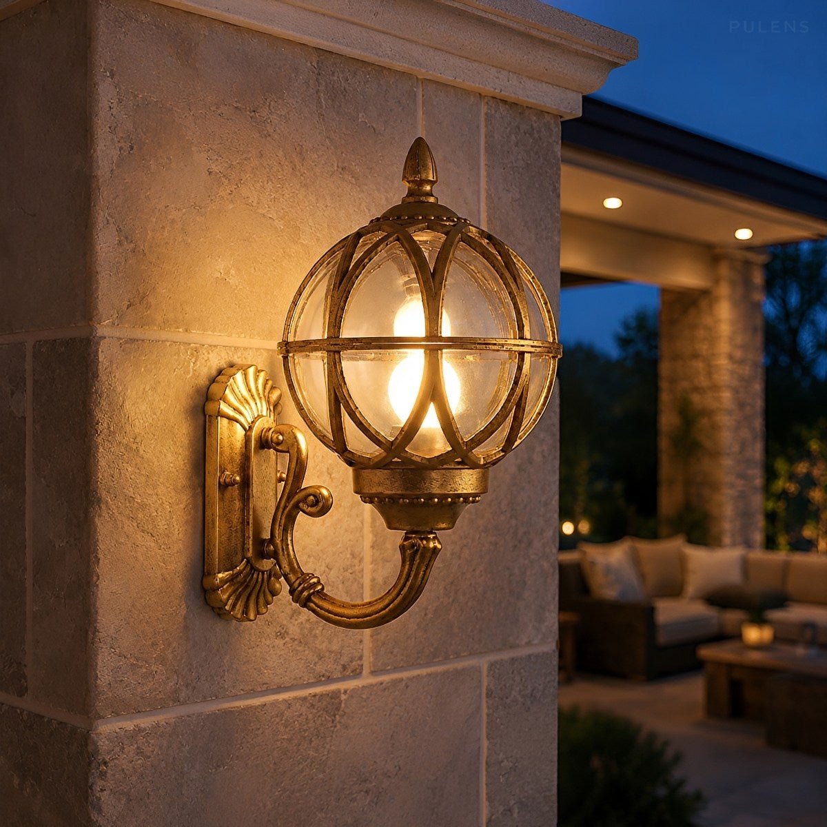 Dimmable Cage Lantern Outdoor Wall Light - Pulens