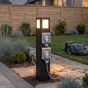Waterproof Outdoor Pathway Light with GFCI Outlet
