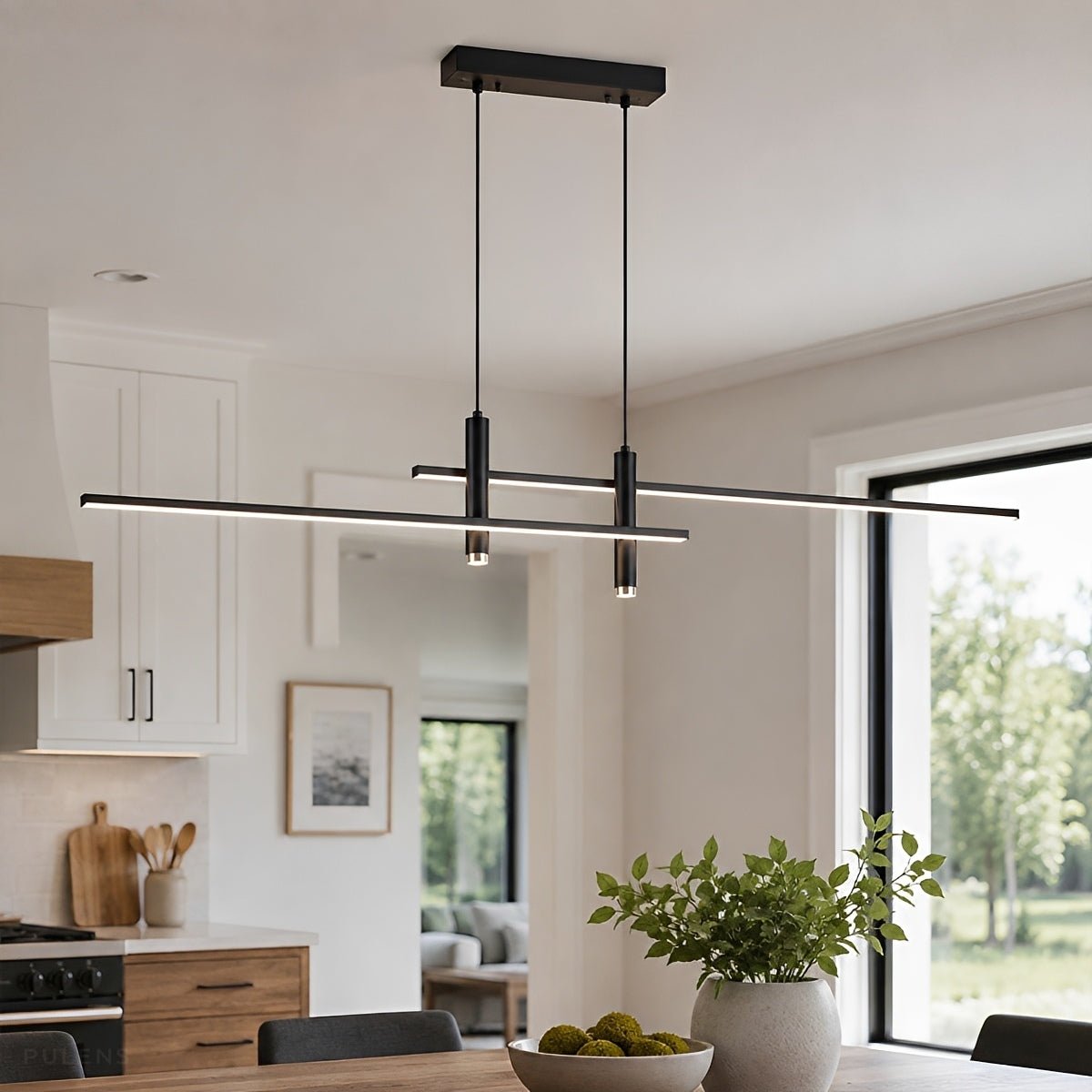 Modern Minimalist Dimmable LED Linear Pendant Light - Pulens