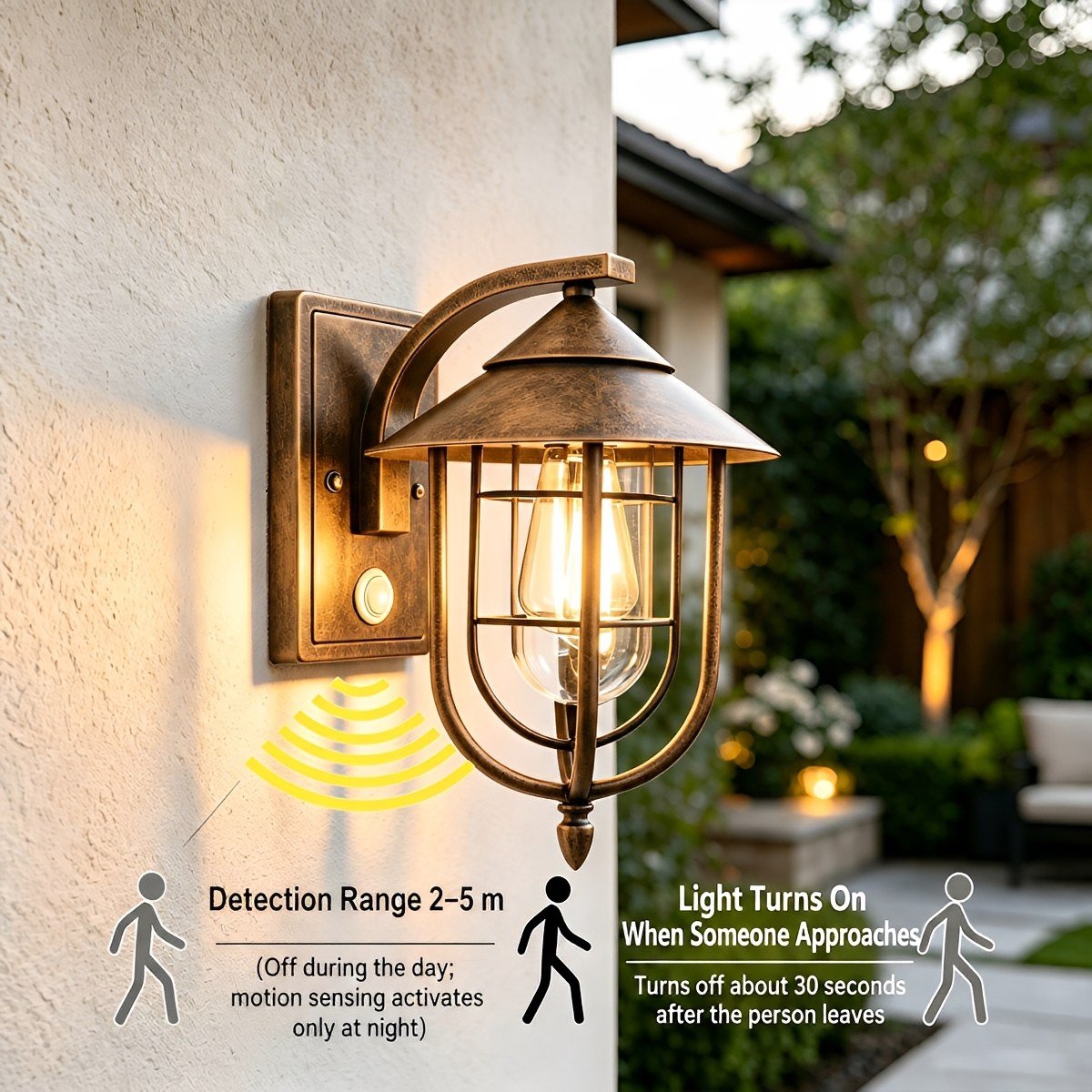 Vintage Outdoor Wall Light Motion Sensor & Dimmable - Pulens