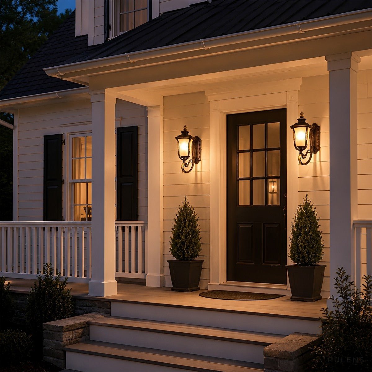 Dimmable Shepherd Hook Coach Outdoor Wall Light - Pulens