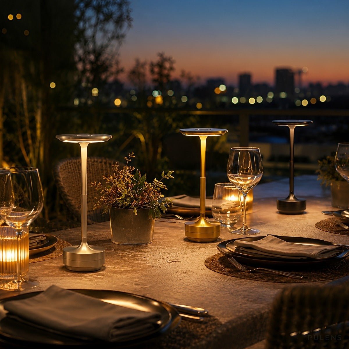 Modern Dimmable Floating Dish LED Table Lamp - Pulens