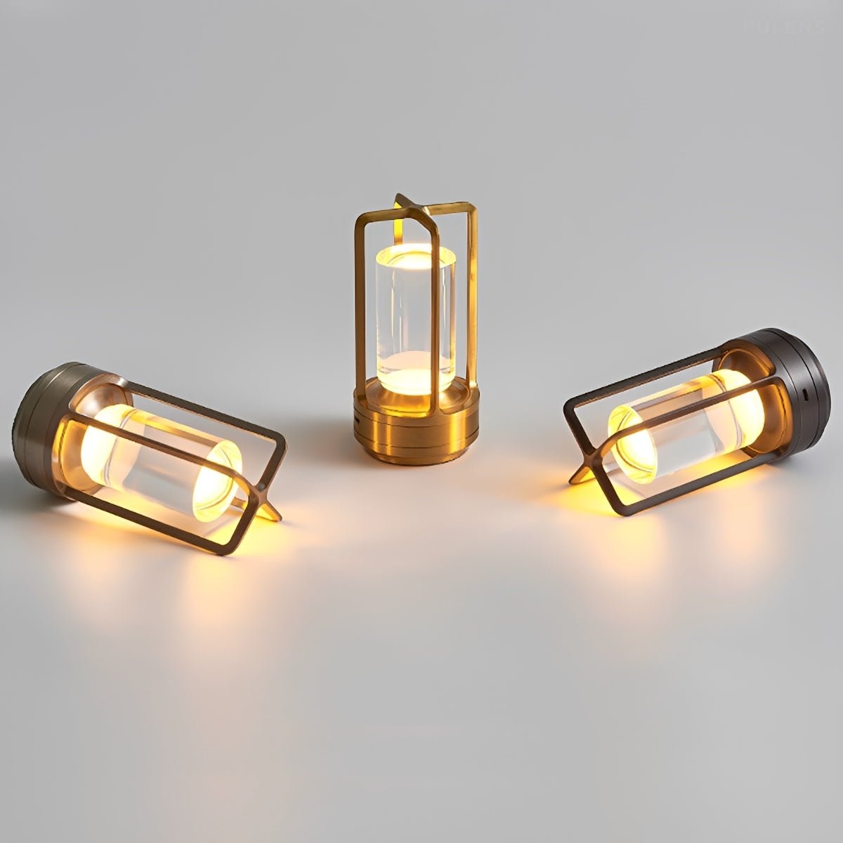 Portable Lantern Cage Table Lamp with Touch Dimming - Pulens