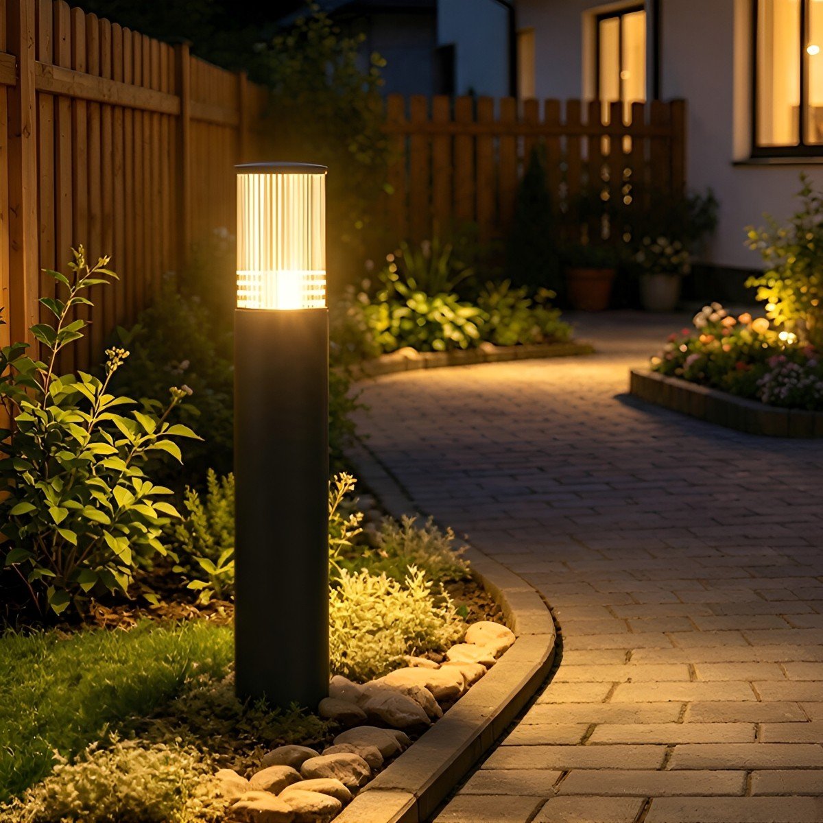Modern Waterproof Cylinder LED Outdoor Bollard Light - Pulens