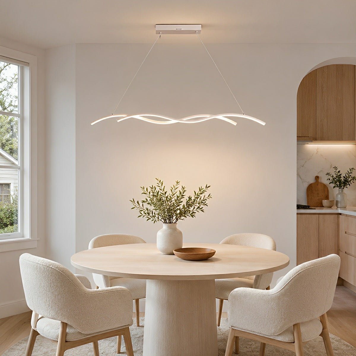 Dimmable Modern Double Wave LED Pendant Light - Pulens