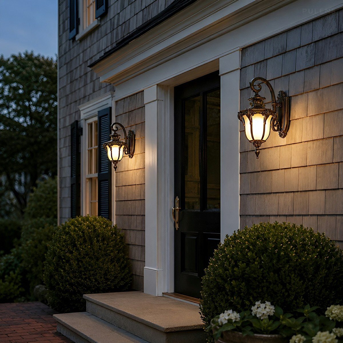 Dimmable Crown Top Coach Outdoor Wall Light - Pulens