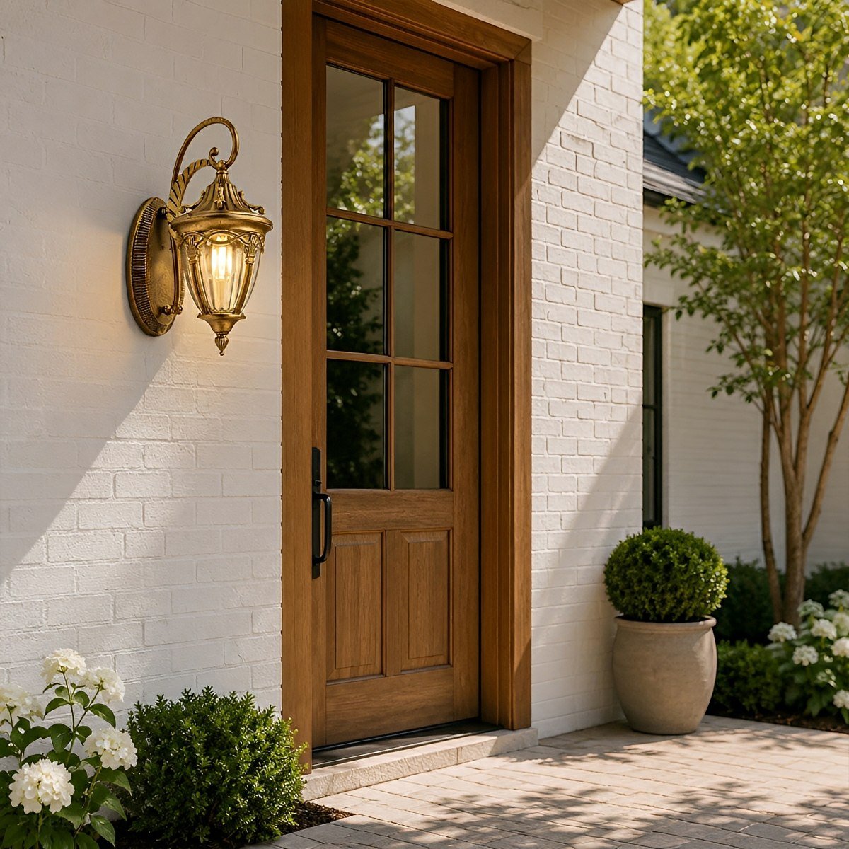 Dimmable Scroll Arm Coach Outdoor Wall Light - Pulens