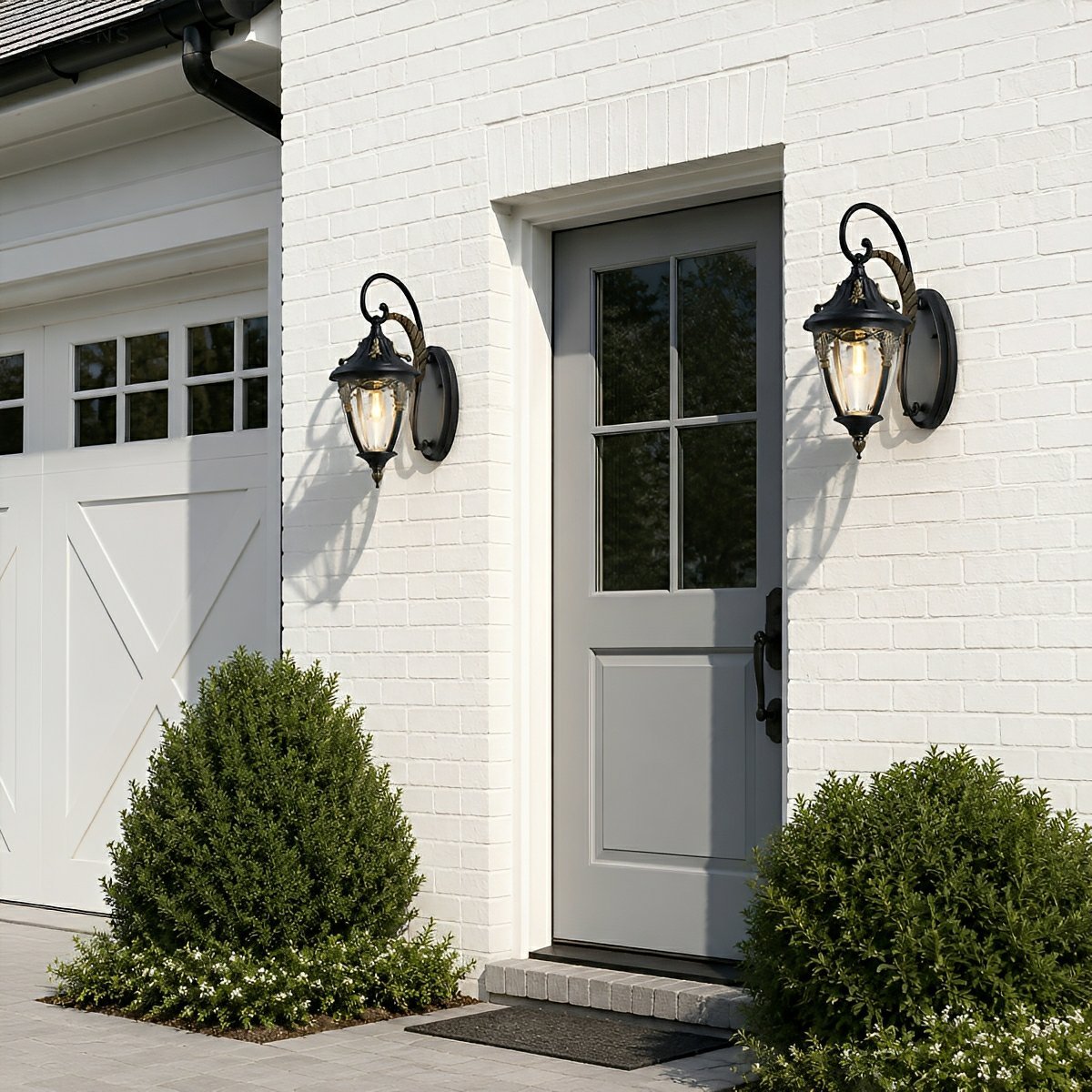 Dimmable Scroll Arm Coach Outdoor Wall Light - Pulens
