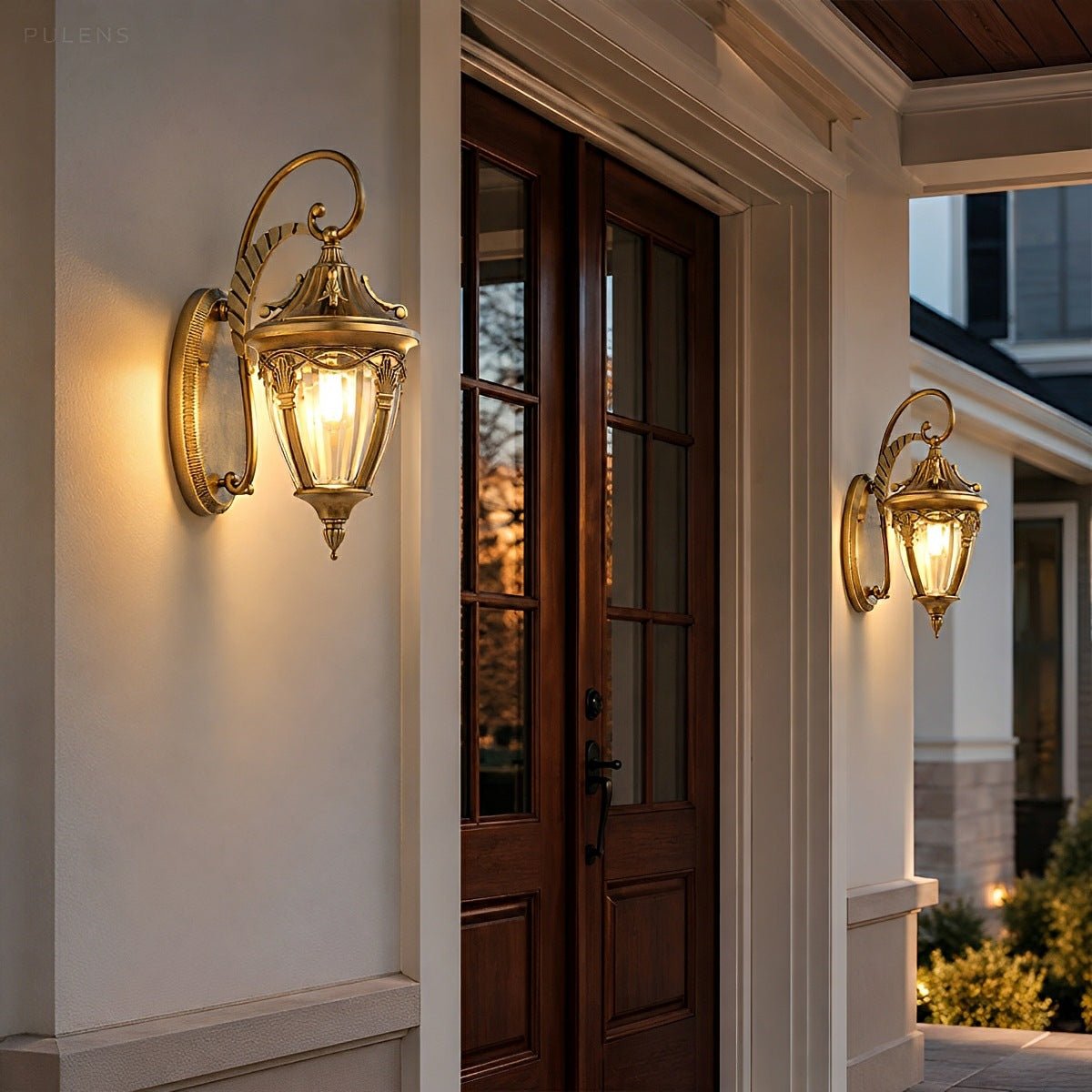 Dimmable Scroll Arm Coach Outdoor Wall Light - Pulens