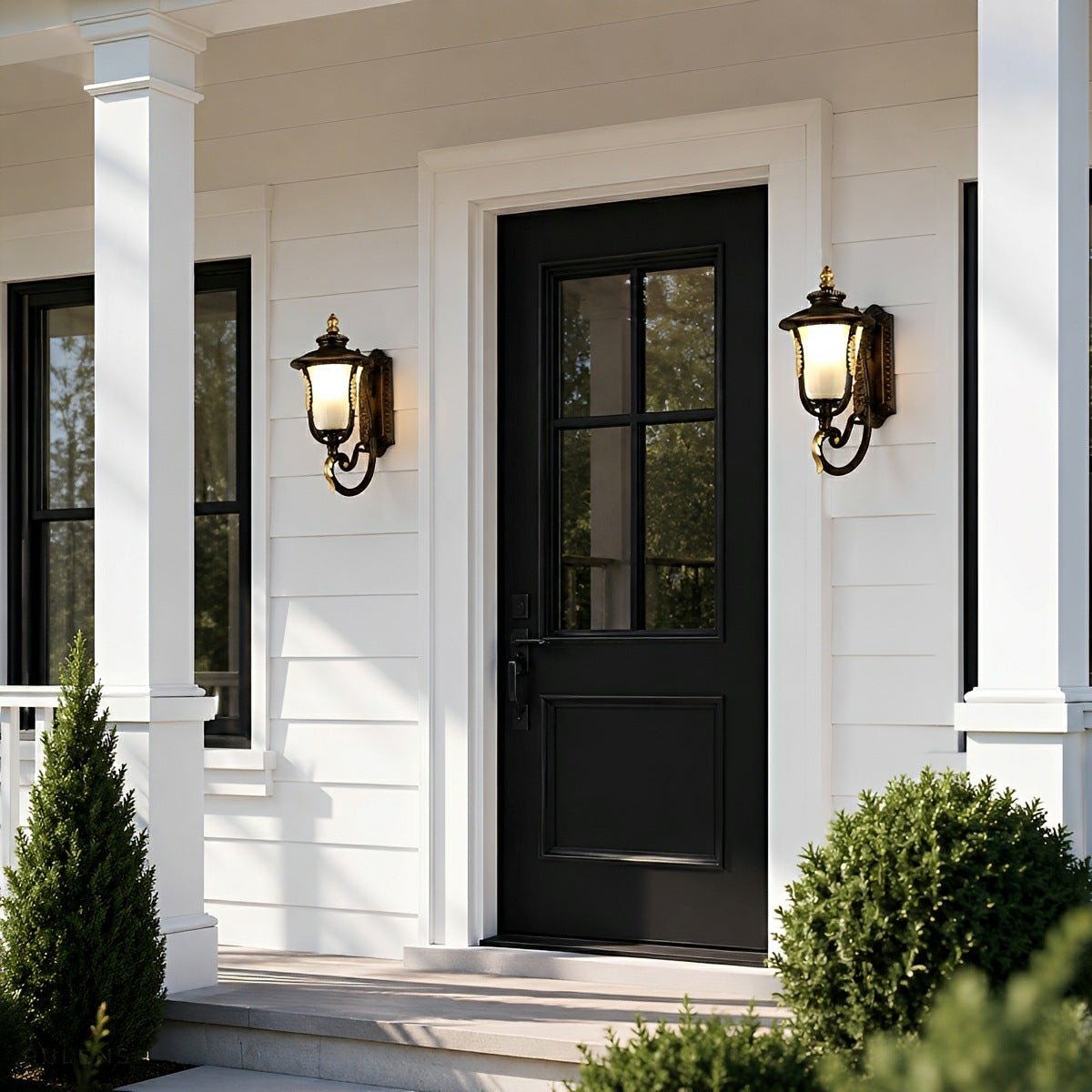 Dimmable Shepherd Hook Coach Outdoor Wall Light - Pulens