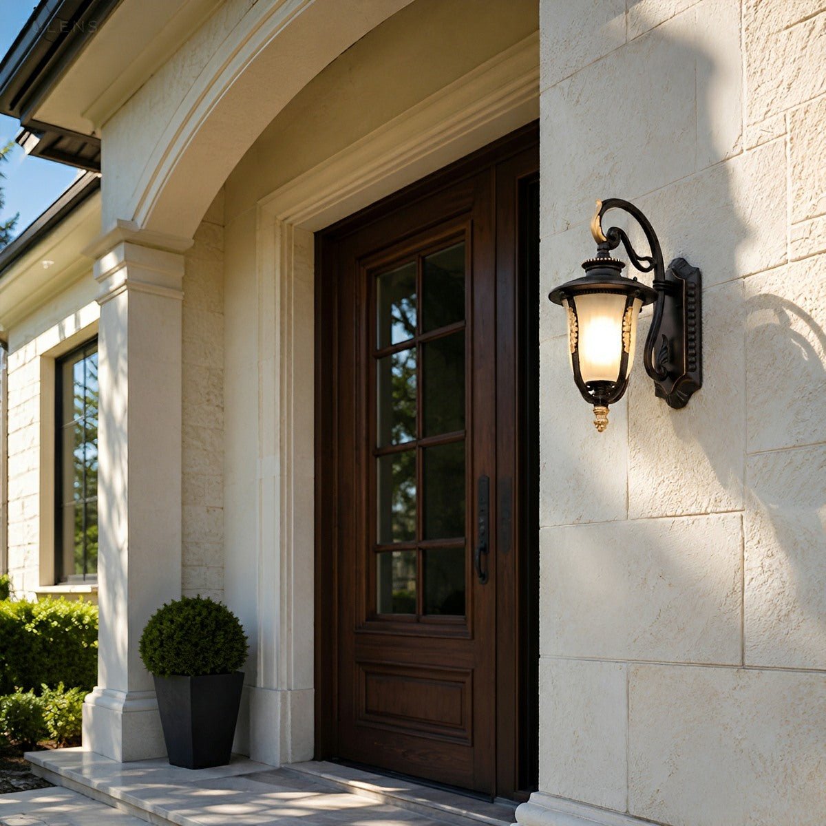 Dimmable Shepherd Hook Coach Outdoor Wall Light - Pulens