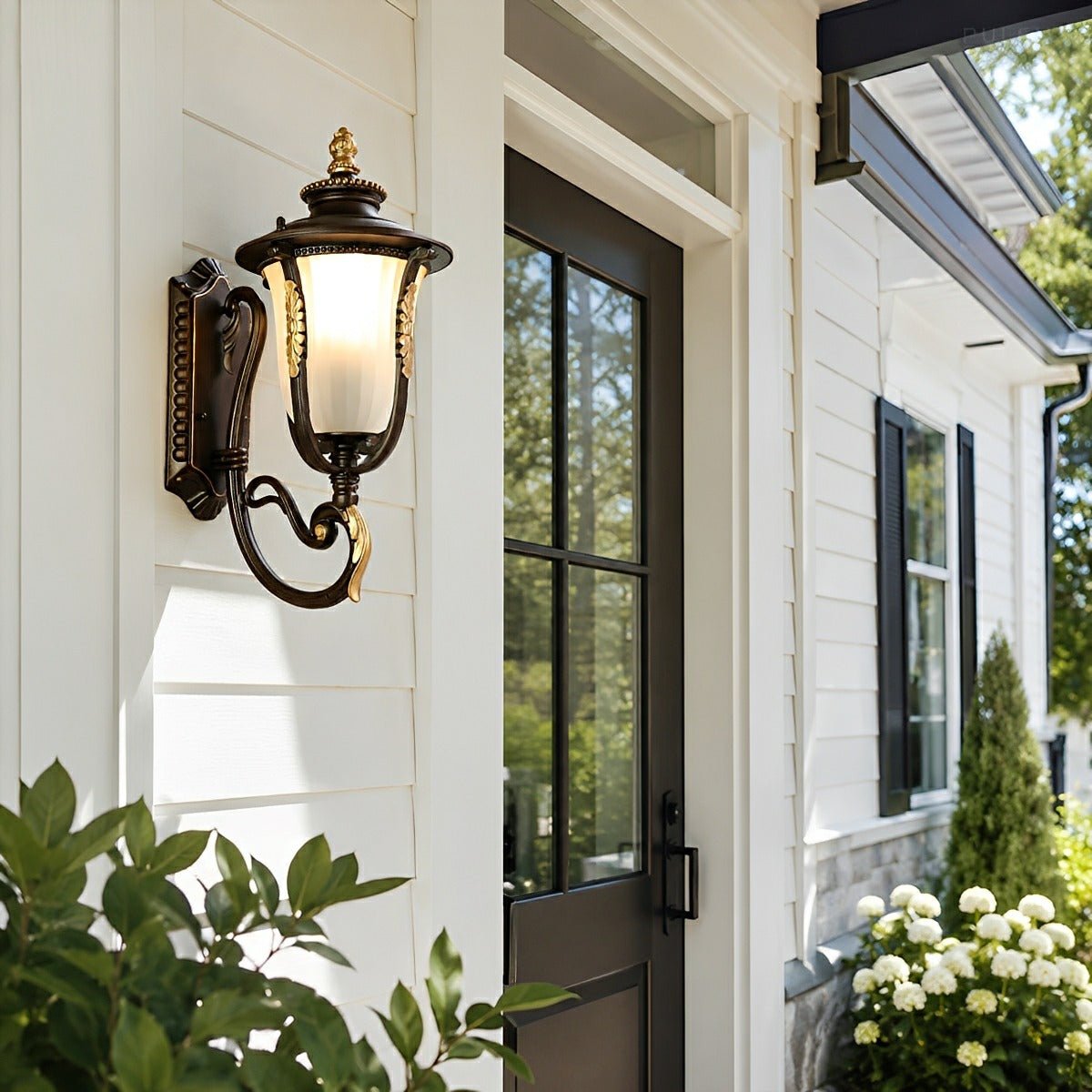 Dimmable Shepherd Hook Coach Outdoor Wall Light - Pulens