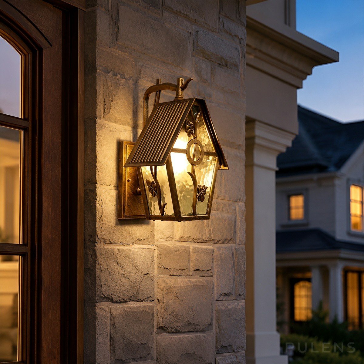Dimmable Cottage Lantern Outdoor Wall Light - Pulens