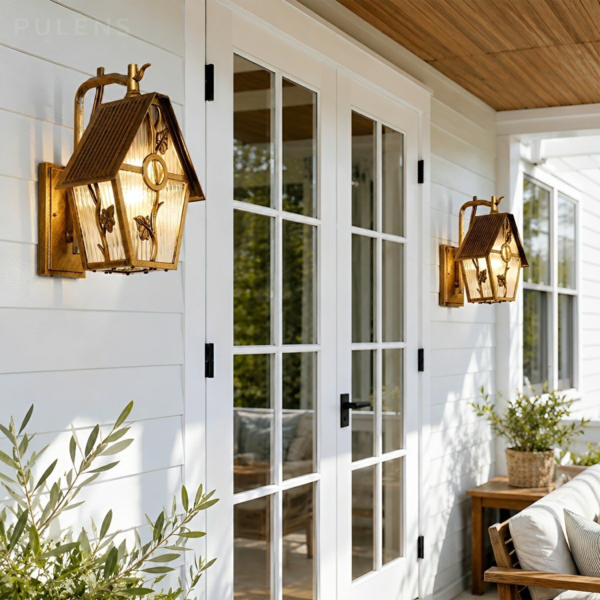 Dimmable Cottage Lantern Outdoor Wall Light - Pulens