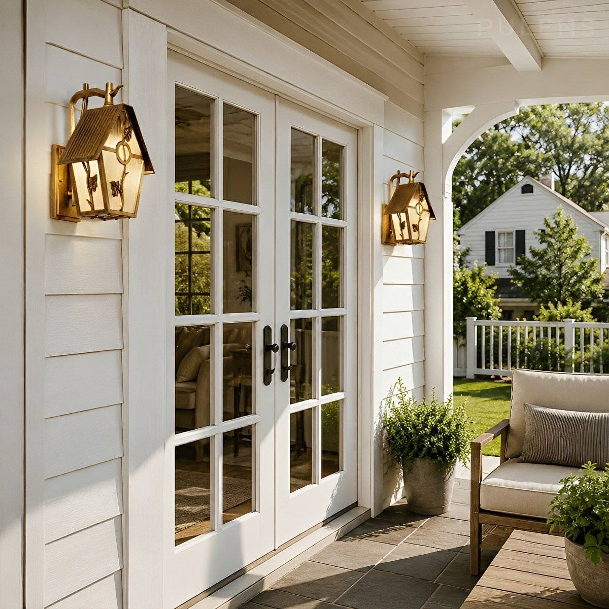 Dimmable Cottage Lantern Outdoor Wall Light - Pulens