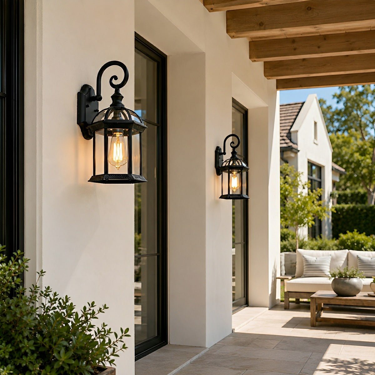 Dimmable Outdoor Scroll Arm Coach Wall Lights - Pulens