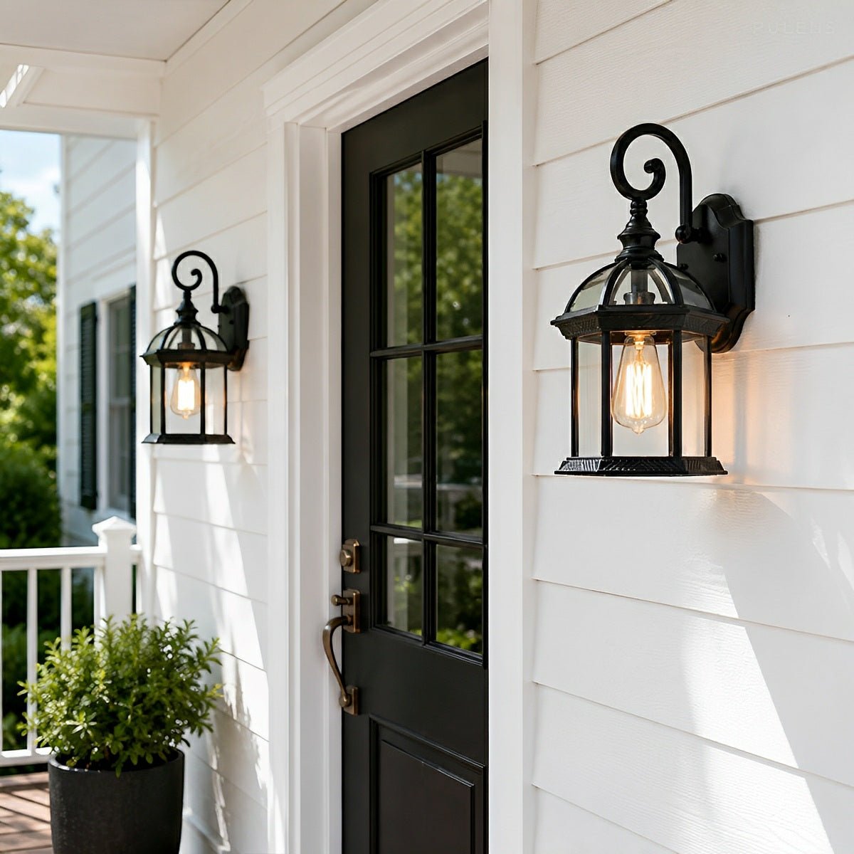 Dimmable Outdoor Scroll Arm Coach Wall Lights - Pulens