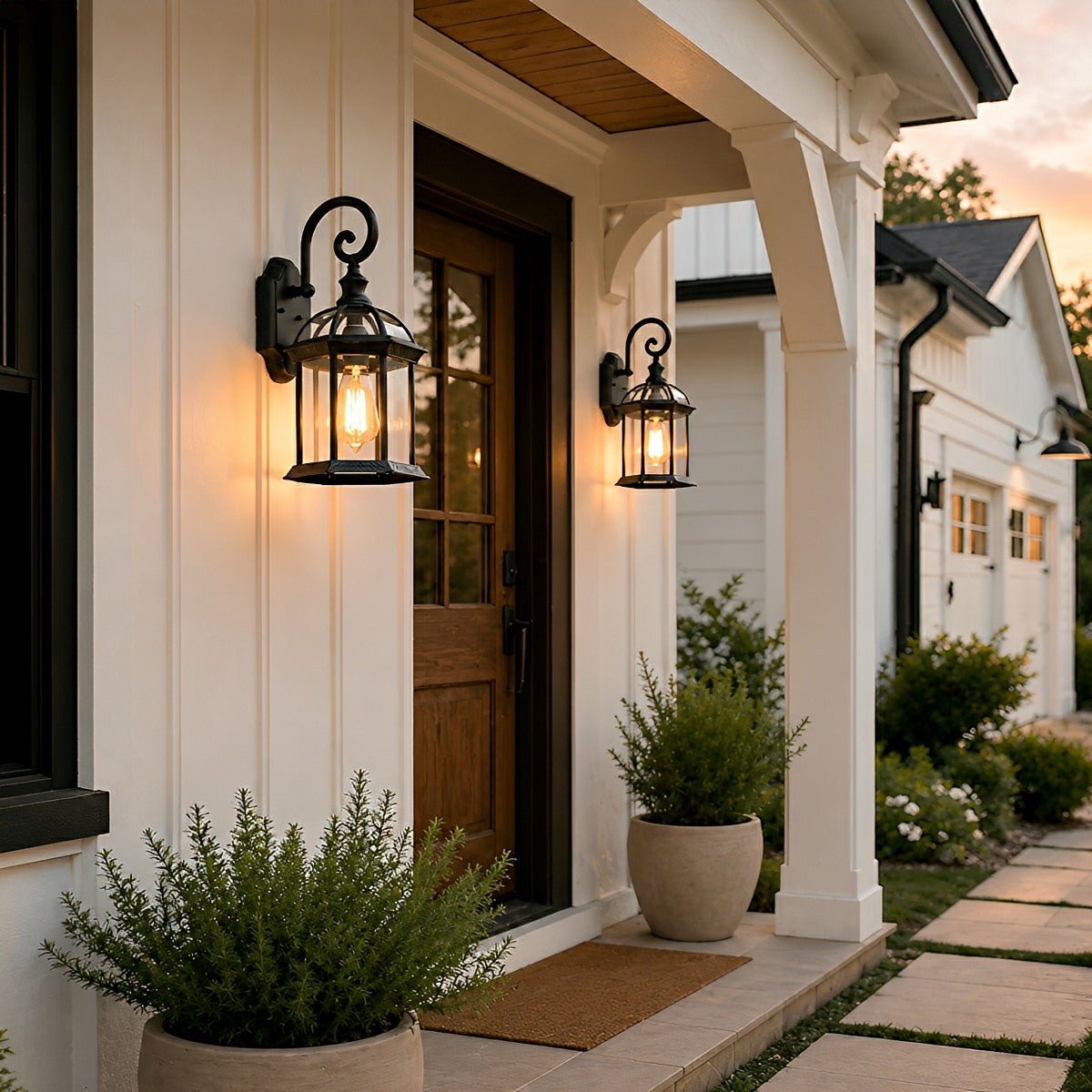 Dimmable Outdoor Scroll Arm Coach Wall Lights - Pulens