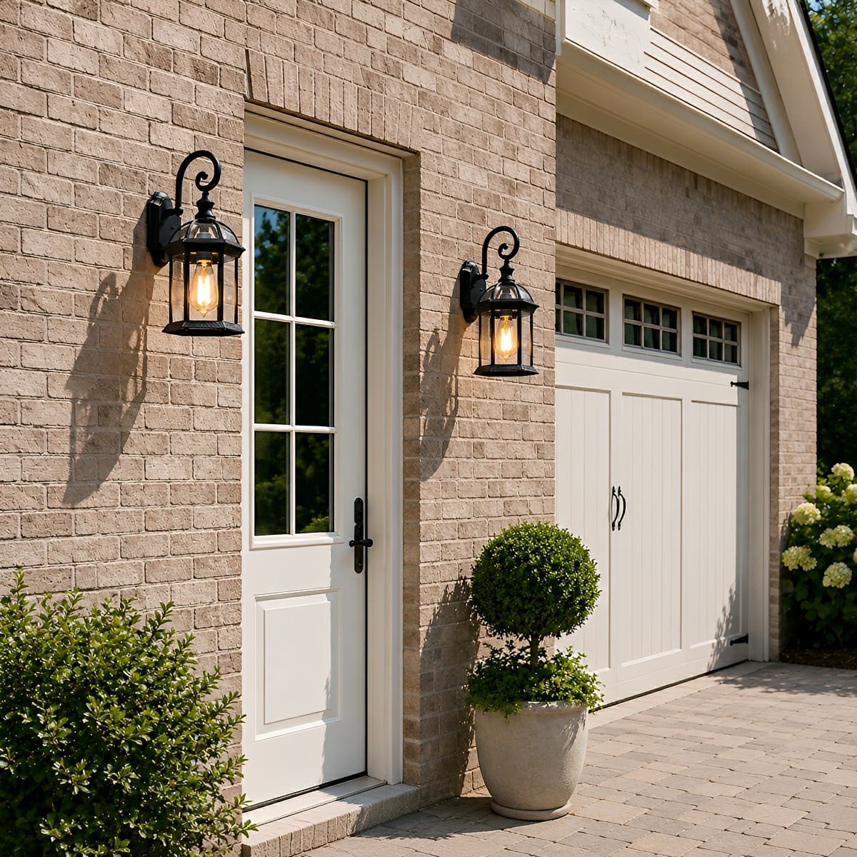 Dimmable Outdoor Scroll Arm Coach Wall Lights - Pulens