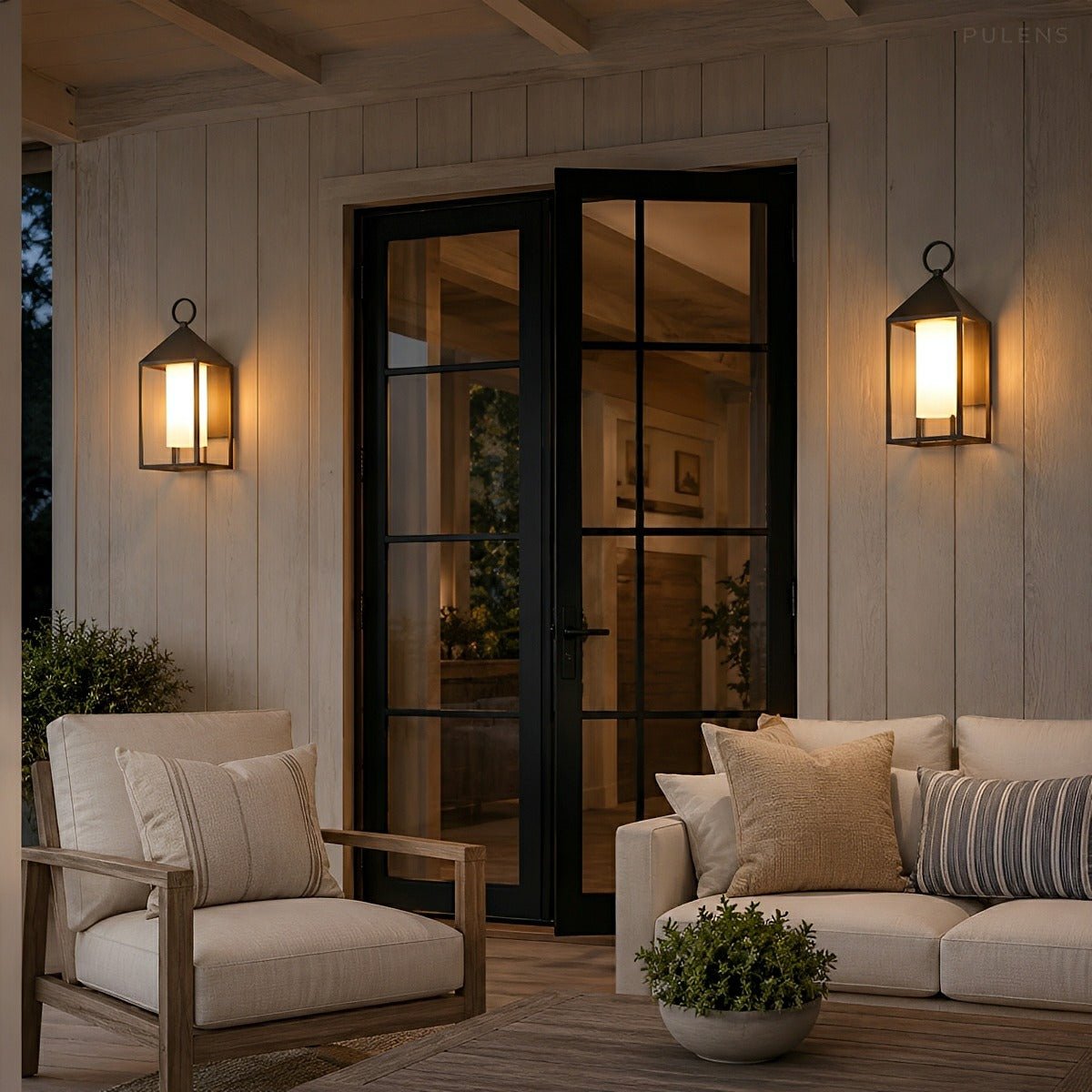 Dimmable Box Lantern Outdoor Wall Light - Pulens