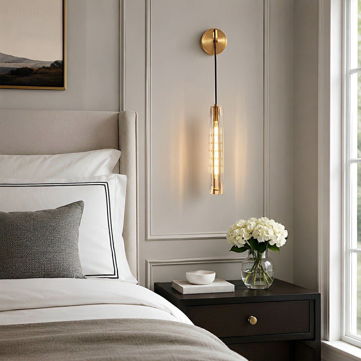 Dimmable Modern Cylinder Crystal Wall Sconce - Pulens