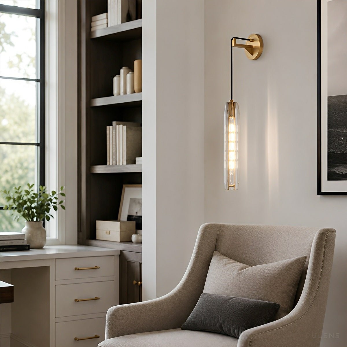 Dimmable Modern Cylinder Crystal Wall Sconce - Pulens