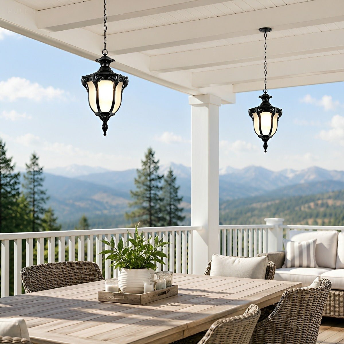 Dimmable Estate Coach Outdoor Pendant Light - Pulens