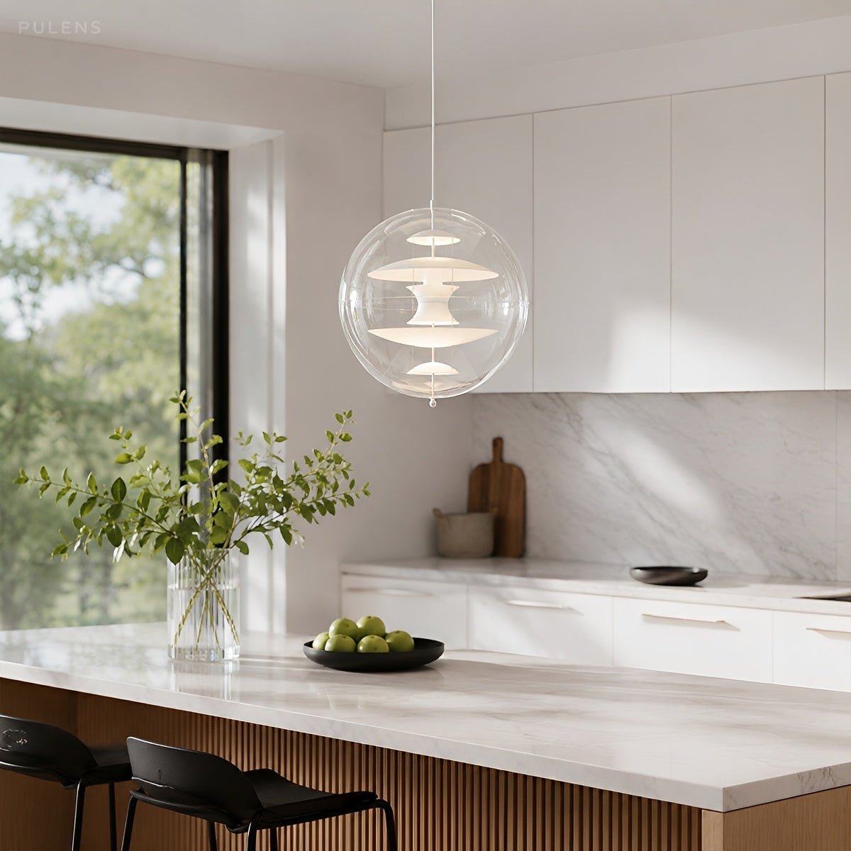 Dimmable Modern Orb Globe Pendant Light - Pulens